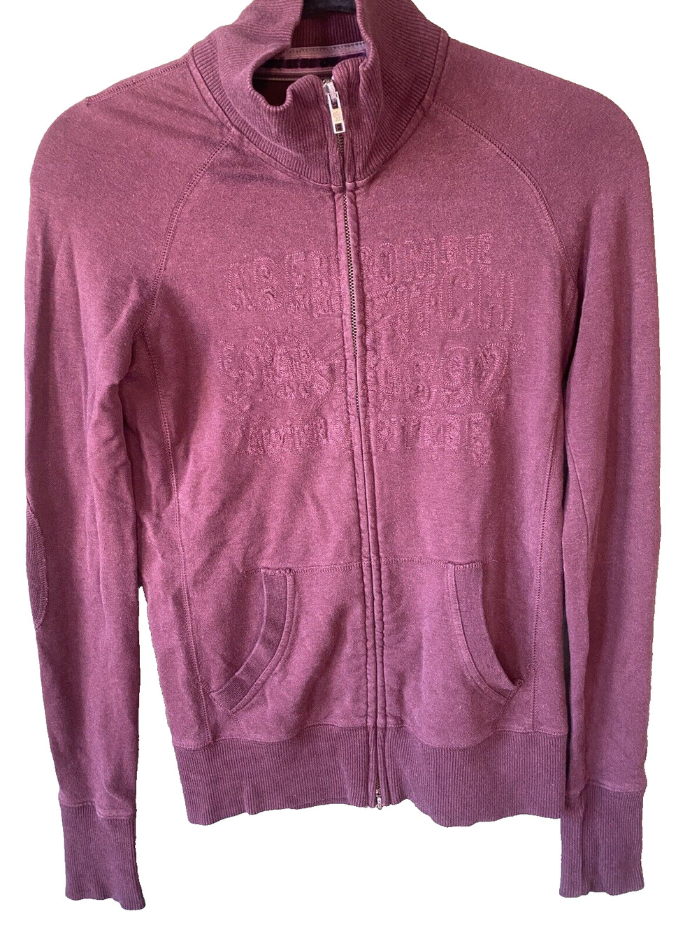 Abercrombie & Fitch VNTG Sweater Womens Small Embroidered Athleisure Elbow Patch